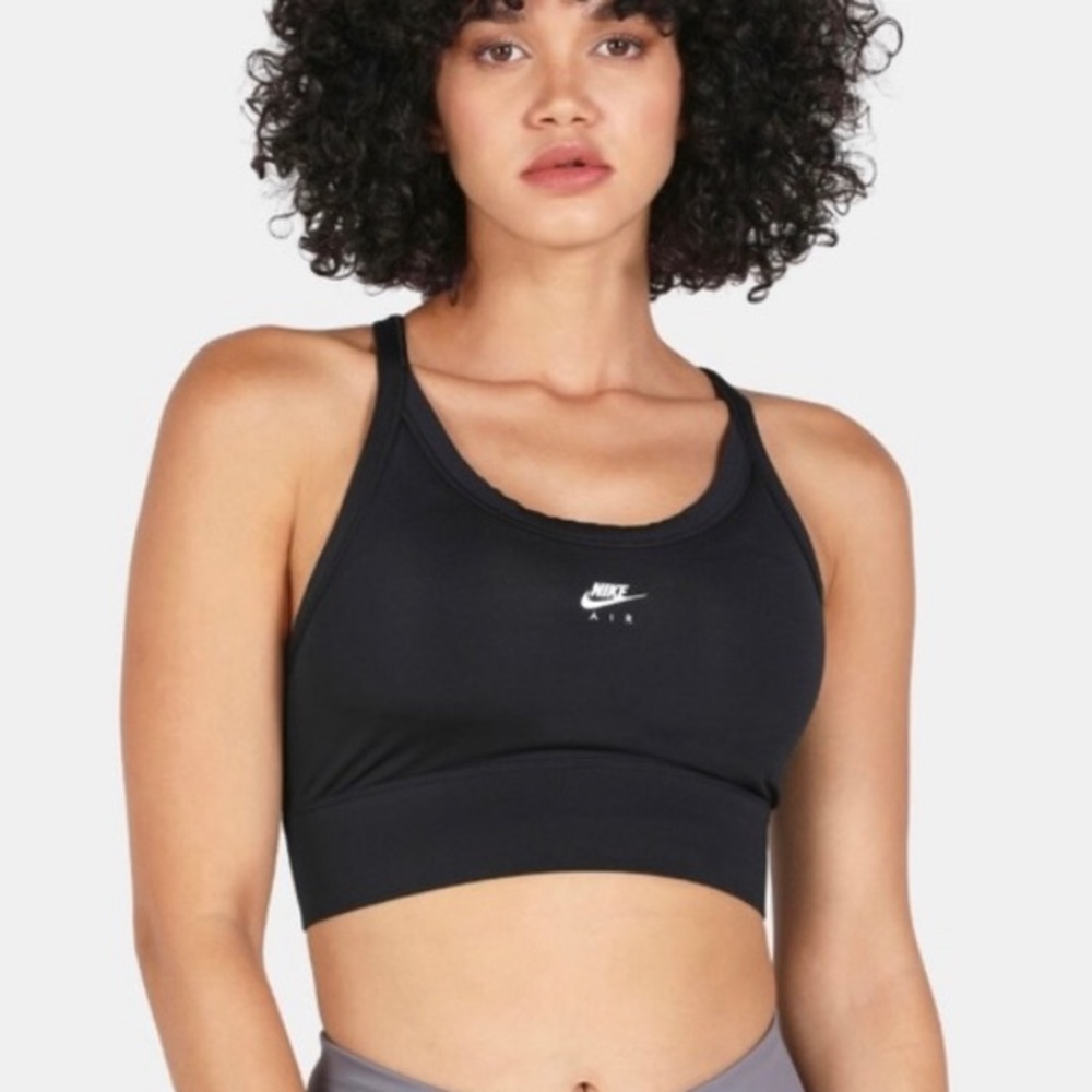 NIKE AIR SWOOSH SPORTS BRA BLACK SIZE S